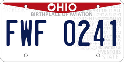 OH license plate FWF0241