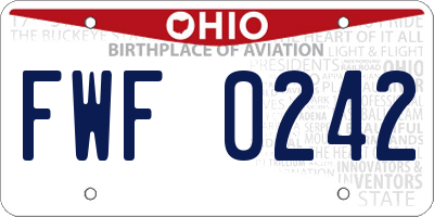 OH license plate FWF0242