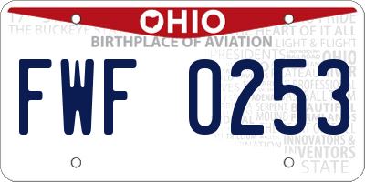 OH license plate FWF0253