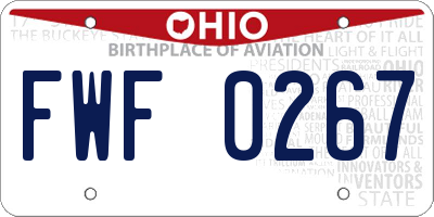 OH license plate FWF0267