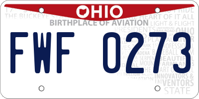 OH license plate FWF0273