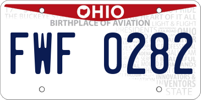 OH license plate FWF0282