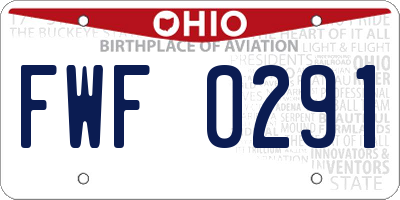 OH license plate FWF0291