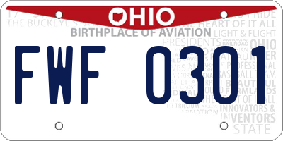 OH license plate FWF0301