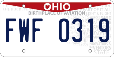 OH license plate FWF0319