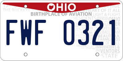 OH license plate FWF0321