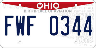 OH license plate FWF0344
