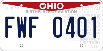 OH license plate FWF0401