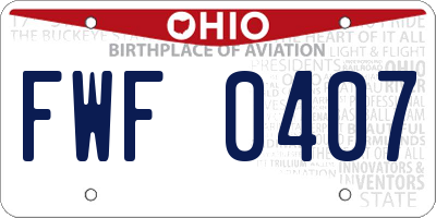 OH license plate FWF0407