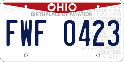 OH license plate FWF0423