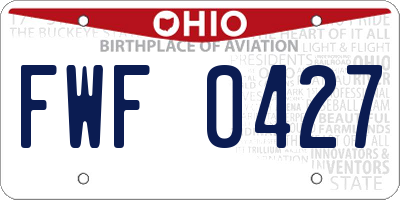 OH license plate FWF0427