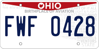 OH license plate FWF0428