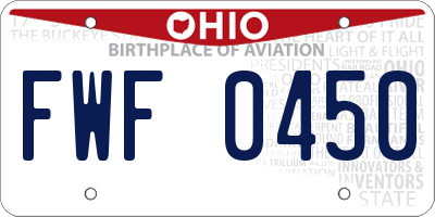 OH license plate FWF0450