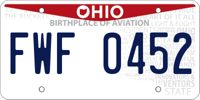 OH license plate FWF0452