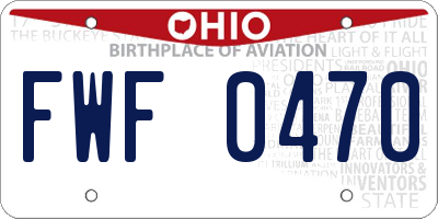 OH license plate FWF0470