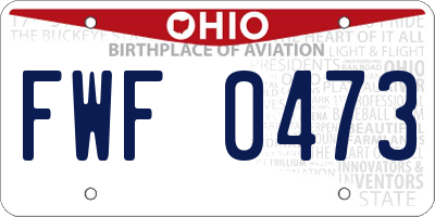 OH license plate FWF0473