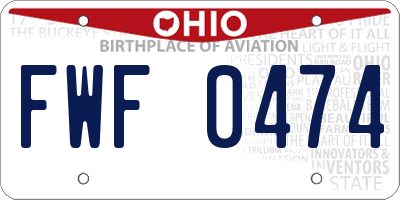 OH license plate FWF0474