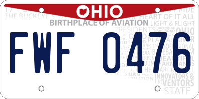 OH license plate FWF0476