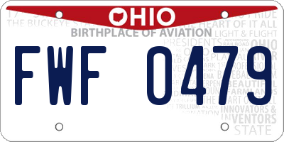 OH license plate FWF0479