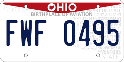 OH license plate FWF0495