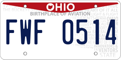 OH license plate FWF0514