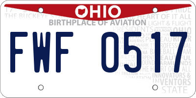 OH license plate FWF0517