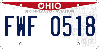 OH license plate FWF0518