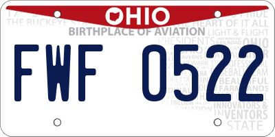 OH license plate FWF0522