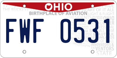 OH license plate FWF0531
