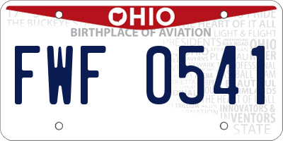 OH license plate FWF0541