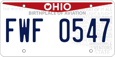 OH license plate FWF0547
