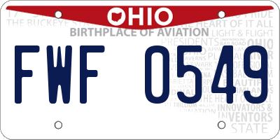 OH license plate FWF0549