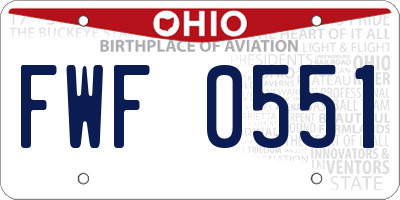 OH license plate FWF0551