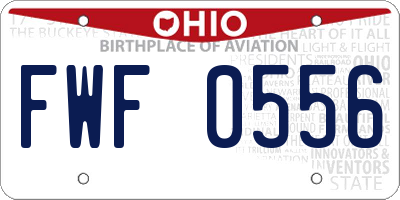 OH license plate FWF0556