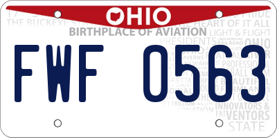 OH license plate FWF0563
