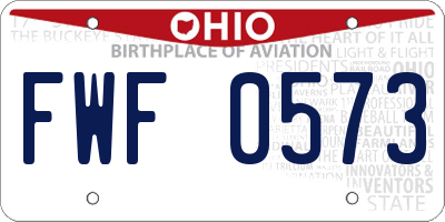 OH license plate FWF0573