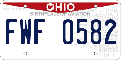 OH license plate FWF0582