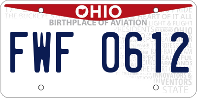 OH license plate FWF0612