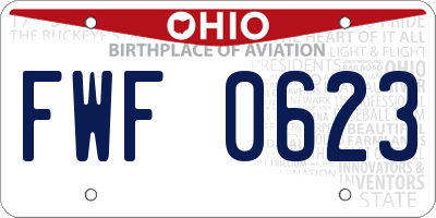 OH license plate FWF0623
