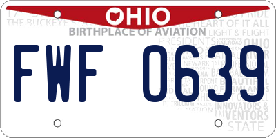 OH license plate FWF0639