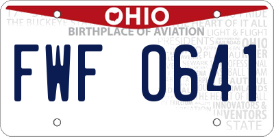 OH license plate FWF0641