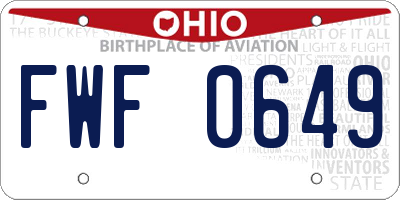 OH license plate FWF0649