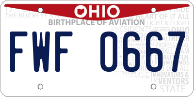 OH license plate FWF0667