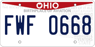OH license plate FWF0668