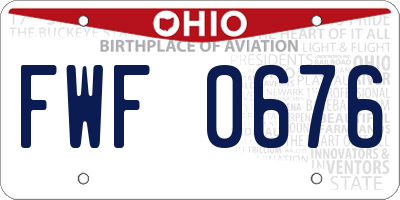 OH license plate FWF0676