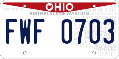OH license plate FWF0703