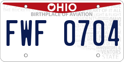 OH license plate FWF0704