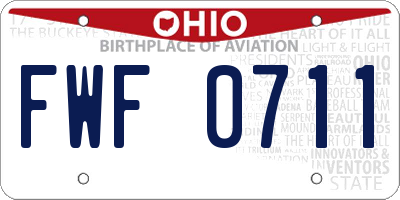 OH license plate FWF0711
