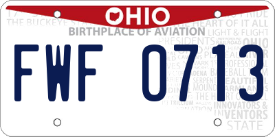 OH license plate FWF0713
