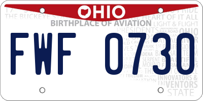 OH license plate FWF0730